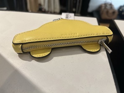 NWT COACH YELLOW LEATHER TAXI ZIP COIN CASE BAG CHARM | eBay