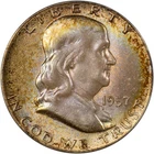 1957 Franklin Half Dollar - PCGS MS65+ FBL - Attractively Toned - Mint Set GEM!