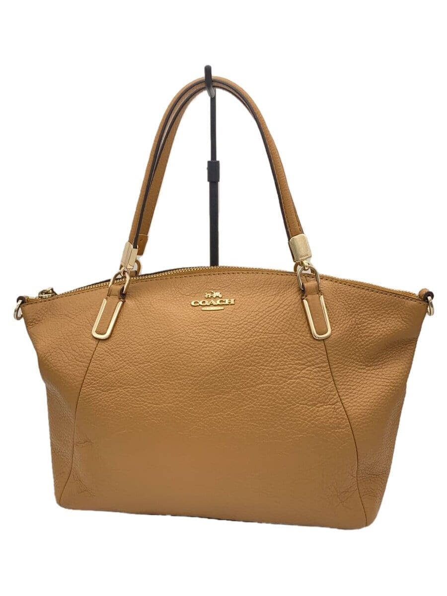 COACH All Leather CML Plain Handbag