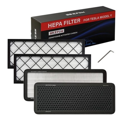 Front Trunk Hepa Filters Kit for Tesla Model Y(2022-2026) with Activated Carb...