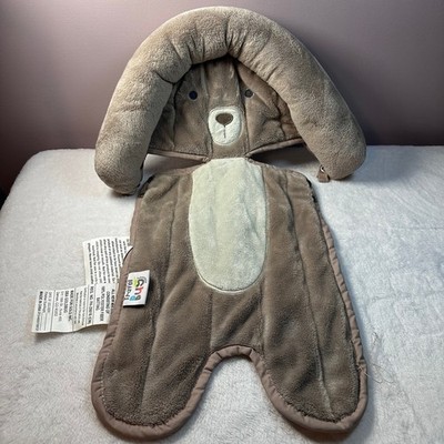Goldbug Bear Car Seat Head Support Baby Infant Insert Brown Beige Plush