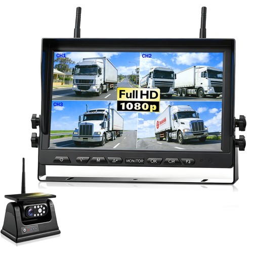Wireless Magnetic Solar Backup Camera HD 1080P 10.1" DVR Monitor RV Truck Ship - Picture 18 of 26