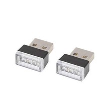 2pcs USB LED Light Atmosphere Ambient Lamp Car Interior Accessories Pink