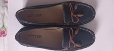 Hotter ALZIRA Mocassin Navy Tan Shoes Size 9/42 Excellent Condition