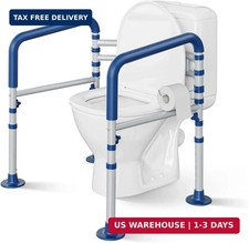 Toilet Safety Rail for Seniors, 11.7lbs Steel, Rock-Solid Stability Height W