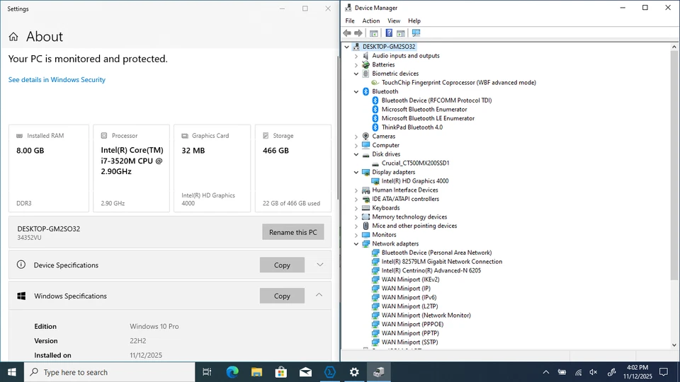 Tablet Lenovo ThinkPad X230 2 en 1 12" HD Táctil I7-3520M 512GB SSD 8GB W10P FP Foto 3 de 4