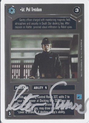 Star Wars CCG - Peter Sumner    (Lt. Pol Treidum) - signed card - autograph
