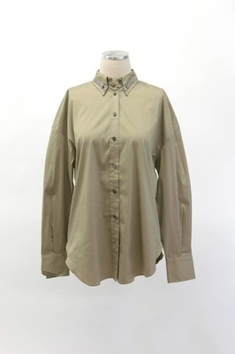 NWT $1895 Brunello Cucinelli Women Button-Down Shirt W/Monili Beaded Collar W242