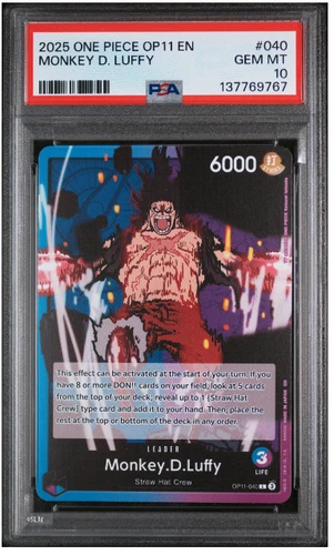 2025 ONE PIECE OP11-A FIST OF DIVINE SPEED #040 MONKEY D. LUFFY PSA GEM MINT 10
