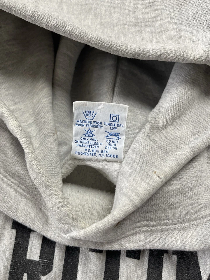 Sudadera con Capucha Marítima Vintage Años 80 Champion Tejido Inverso USNN Azul Marino EE. UU. Foto 3 de 4