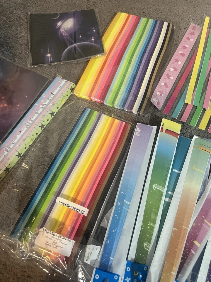 Mixed Quilling Paper Craft Bundle Rainbow Strips Decorative Borders Galaxy Paper - Image 4 of 4