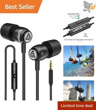 Wired Earbuds In-Ear Headphones Noise Isolating Microphone Compact for Travel