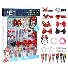 Disney Minnie Mouse Hair Accessories Set for Kids, Perfect for Parties, Sleep...