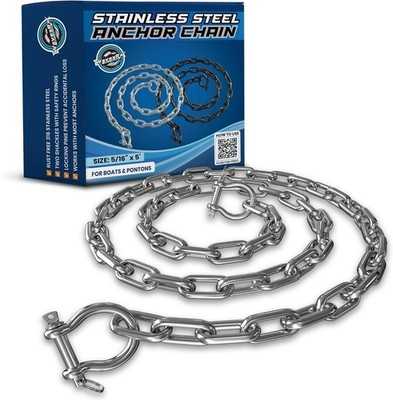 WAVESRX Stainless Steel Anchor Chain for Boats, Jet Skis & PWC