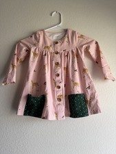 Girls Sweet Honey Pink Christmas Dress/tunic/top Long Sleeve Size 5 Deer Holly