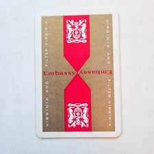 Embassy Filter Virginia Cigarettes Joker Card 1960s Single Vintage Playing Card