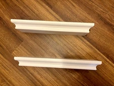 White Wood Floating Shelves 16.5,", Set of 2