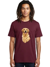 Golden-Retriever-3 Mens Graphic Tee, 100% Cotton, Casual Summer Wear
