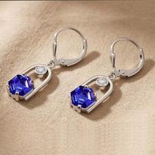 Blue Tanzanite 925 Sterling Silver Gemstone Earring For Women Love Gift For Her