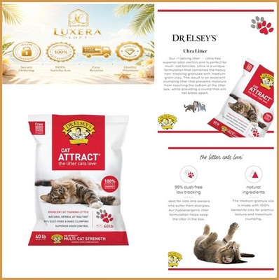 NEW Dr Elseys Cat Attract Clumping Clay Cat Litter 40 lb Bag