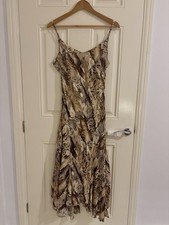 Per Una M&S Animal Leopard Print Asymmetrical Cami Dress Floaty 14 Reg Length