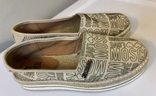 LOVE MOSCHINO Logo Beige Canvas Espadrilles 38 US 8 Platform