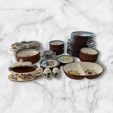 Stangl Fruit And Flowers Matching 8 -10 Place Dinnerware  Set 67 Piece