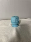 Vintage Fenton Blue Satin Glass Owl Fairy Lamp Art Glass Candle Holder 4”