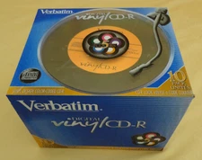 New Sealed Verbatim Digital Vinyl CD-R 700MB Blank Disc 5 Colors 10 Pack + Cases
