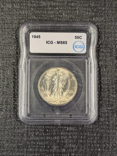 1945-P MS 65 Walking Liberty Half ICG - Superb Eye Appeal Strong Strike