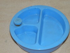 Vintage Blue Baby Divided Food Warmer Complete with cork No Damage