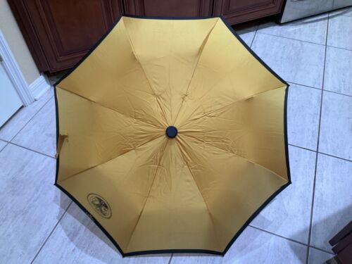 Authentic Fendi Vintage Logo Travel Umbrella Gold Black Made in Italy Unused - Picture 4 of 18