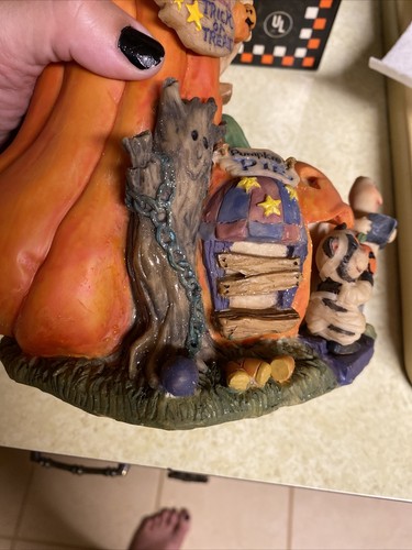 SPOOKY HOLLOW HALLOWEEN PUMPKIN PIE HOUSE-LIGHTS UP-VINTAGE-ORG BOX!  HTF - Bild 10 von 10