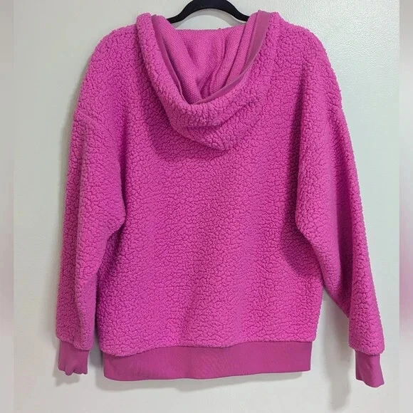 UNDERCOVER Victoria's Secret ROSA viola rosa pullover pile sherpa felpa con cappuccio taglia XS