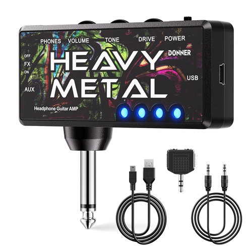 Donner Heavy Metal Electric Guitar Headphone Amp USB Pocket Headphone Amplifier