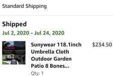 New Cantilever Umbrella 118.1" Wine Red.    Cloth Only   