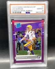 2020 Panini Chronicles DP Donruss Optic Joe Burrow #1 Purple Prizm /99 RC PSA 10
