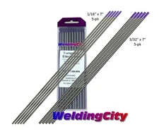 10-pk ASSORTED TIG Welding Tungsten Tri-Element Non-Radioactive Purple 1/16-3/32