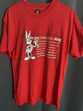 Vintage Warner Brothers Red Bugs Bunny Wise Guy T-Shirt 1998  Men Size Large