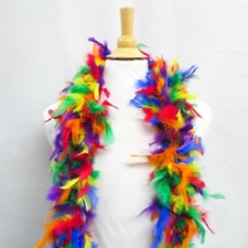 Perial Co Rainbow Chandelle Feather Boa Custom Dyed, Limited Color 72in Long