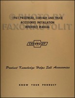 1961 Chevy ZubehöR Installation Manuell 61 Impala Bel Biscayne Auto Truck Pickup