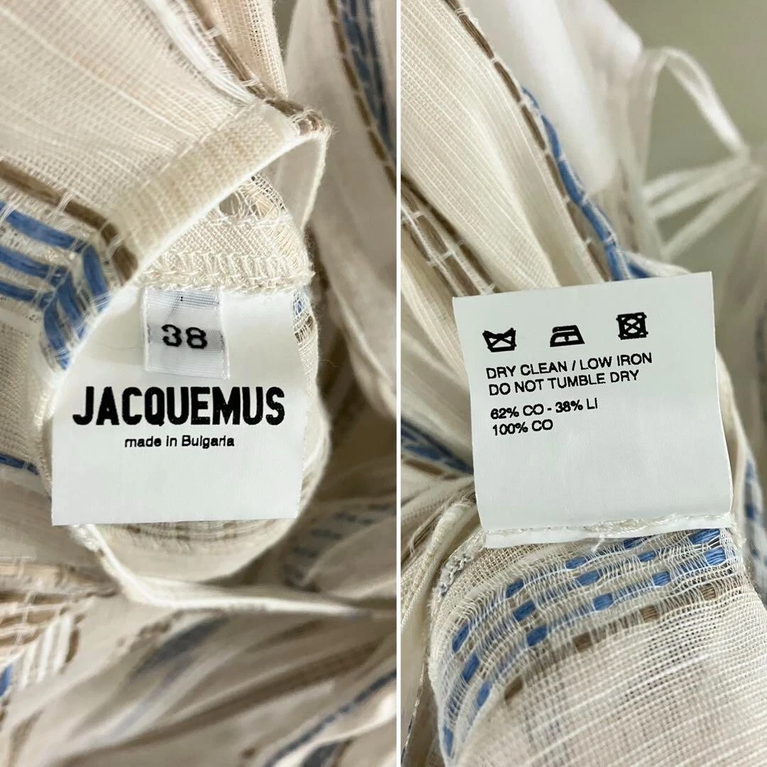 Maxi abito Jacquemus misto lino a righe taglia 38 usa dalppone