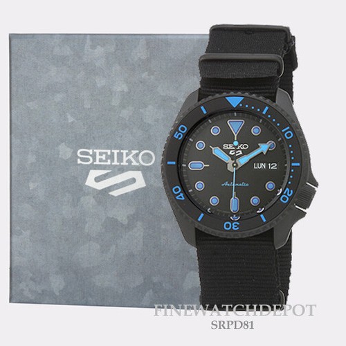 Authentic Seiko Men 5 Sports Automatic With Manual Winding Capacity Watch SRPD81