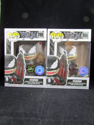 Funko Pop Marvel 749 Winged Venom set Glow Chase and Common Pop in A Box PIAB
