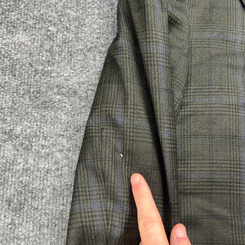 ISAIA Blazer Mens 38 8R Glen Plaid Wool Check Sport Coat Jacket Green *FLAWS* - Picture 7 of 23
