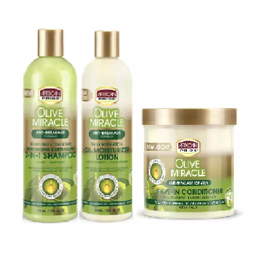 African Pride Olive Miracle 2 N 1Shampoo Conditi Leave In