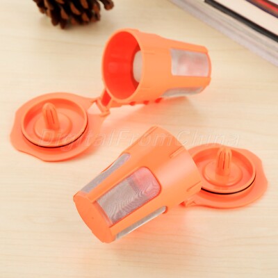 2Pcs Reusable Coffee Filters Pods Cup K-Carafe Orange For Keurig 2.0 i Cafilas