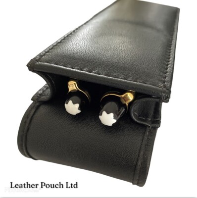 Echtleder Doppel Doppel Magnetklappe Federmäppchen/Tasche.