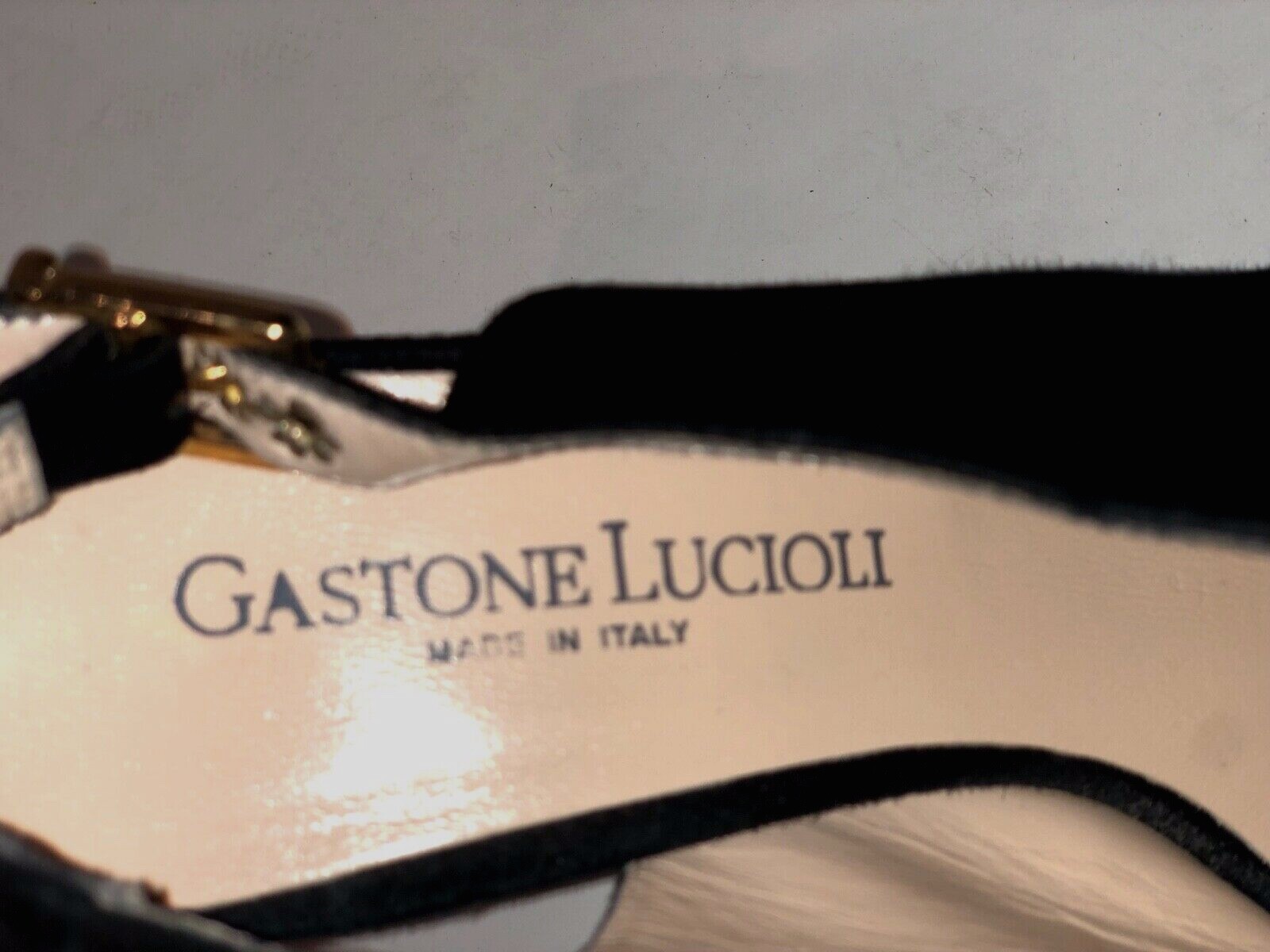 Gastone Lucioli Black Suede Peep Toe Platform Pumps Italy Size 35