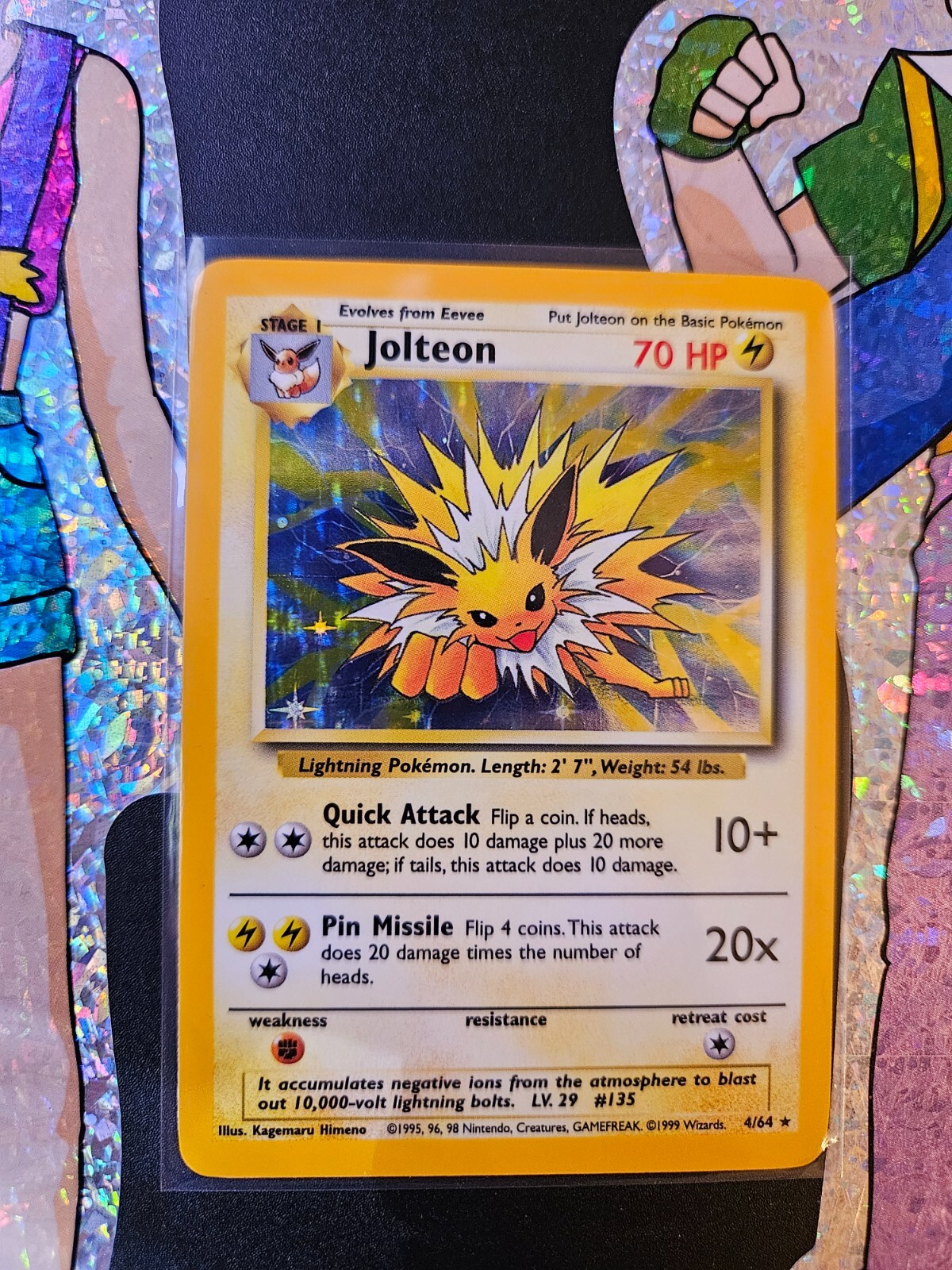 1999 Pokemon Jungle NO SYMBOL ERROR Jolteon Holo #04/64 NM